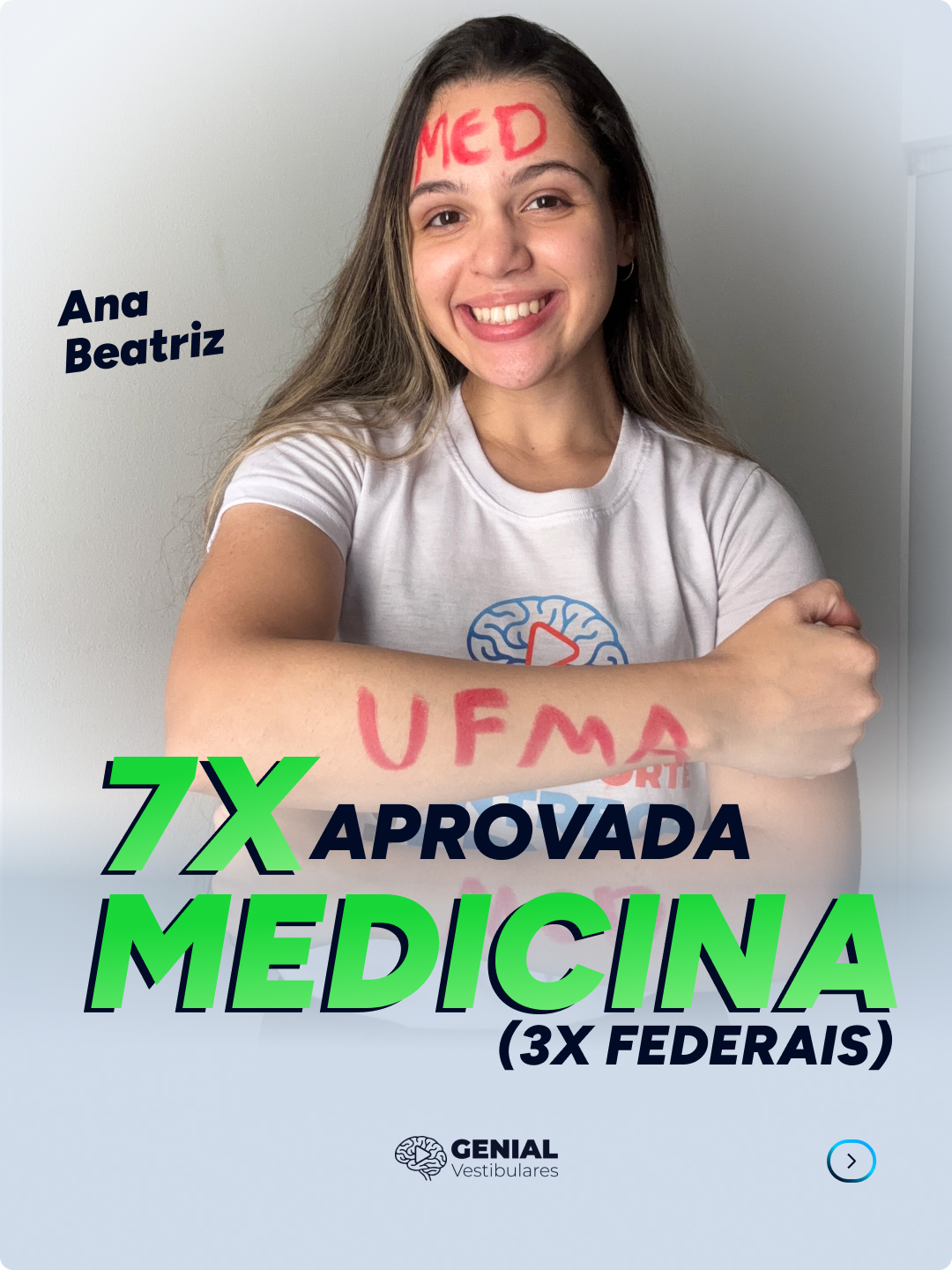 Ana Beatriz — 7x aprovada em Medicina (3x federais)